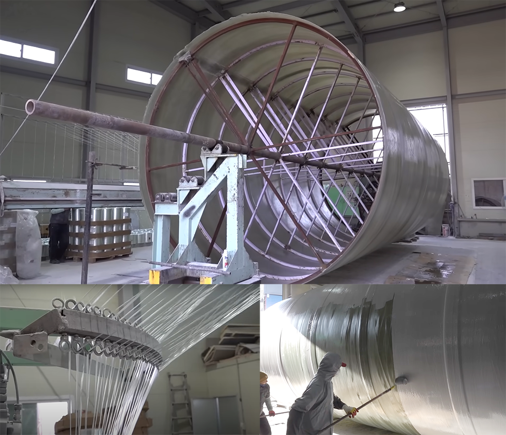 FRP tank mechanical winding production process 1