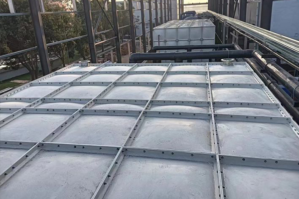 Project Twin FRP Tanks on Steel Frame for Industrial Fire Water System