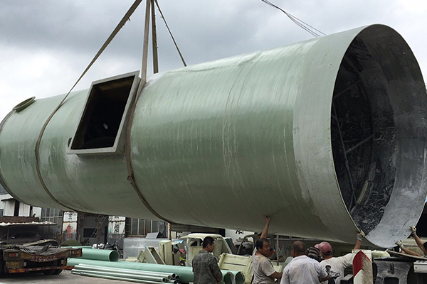 FIBERGLASS DESULFURIZATION TOWERS FACTORY WORKSHOP